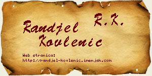 Ranđel Kovlenić vizit kartica